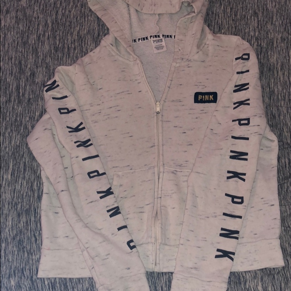 White PINK Victoria’s Secret Zip Up